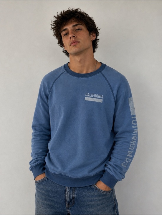 Hollister Sweaters - Men’s Hollister Size XL (Fits like a L) Y2K California Graphic Blue Crewneck
